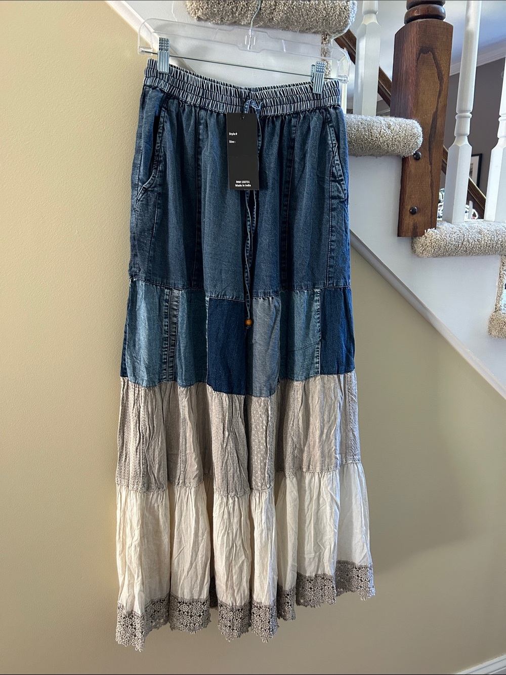 Young threads nwt denim cream pants sm x-large